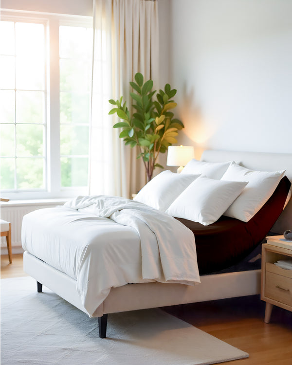 PureEase 1 Piece Top Split Microfiber Fitted Sheet- Chocolate