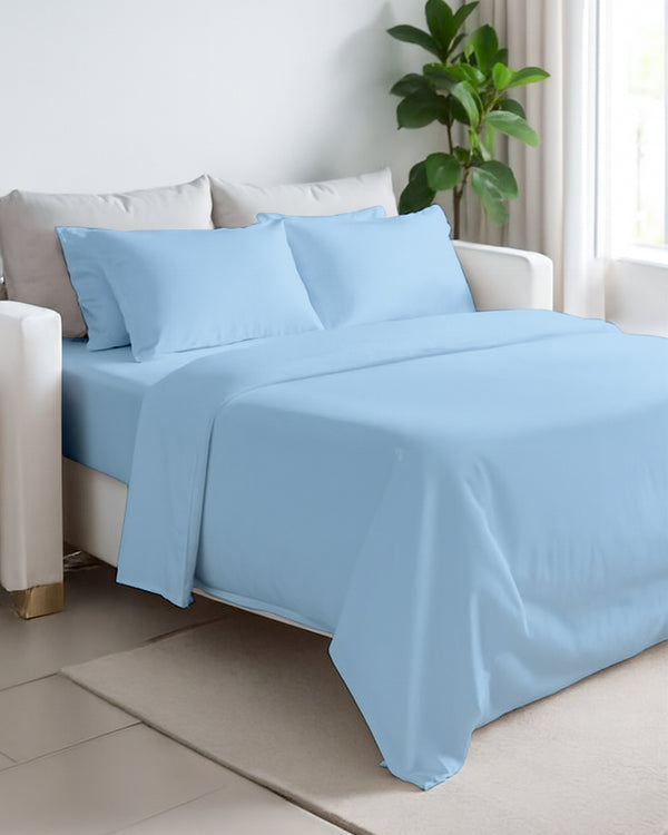 Exclusive 4 Piece Sleeper Sofa Combo- Light Blue