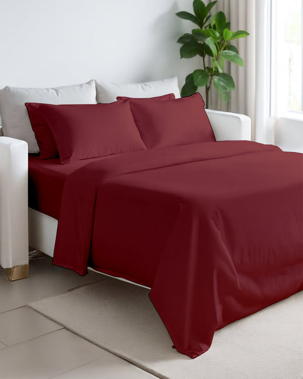 Exclusive 4 Piece Sleeper Sofa Combo- Burgundy