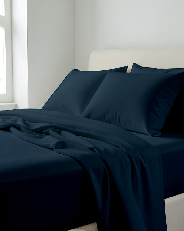 Comfort Kit Microfiber 4 Piece Bed Sheet Set – Navy Blue