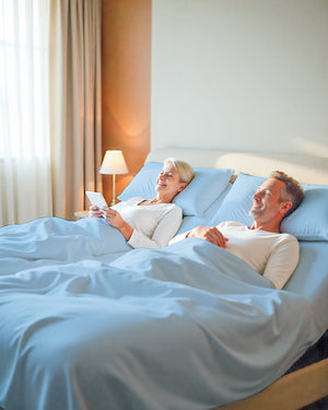 Softline Split Ultra-Soft 5-Piece Cotton Split Beds Sheet Set - Light Blue