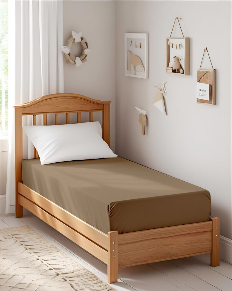 Ultra-fine Microfiber 1 Piece Desert Taupe Cot Fitted Sheet – Taupe