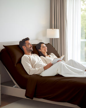 SleepEase Split Head 4 Piece Sheet Set- Chocolate