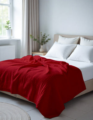 Havenweave Microfiber 1 Piece Waffle Coverlet - Candy Red-Bed Layers-Shreem Linen-Slumber Sphere