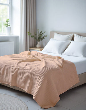 Havenweave Microfiber 1 Piece Waffle Coverlet - Light Sand-Bed Layers-Shreem Linen-Slumber Sphere