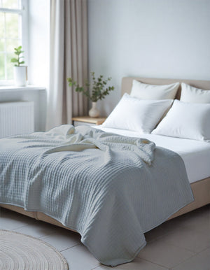 Havenweave Microfiber 1 Piece Waffle Coverlet - Pearl Gray-Bed Layers-Shreem Linen-Slumber Sphere