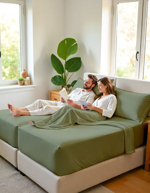 EliteFlex - 7 Piece Cotton Split Sheet Set for Adjustable Beds - Sage