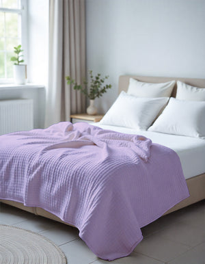 Havenweave Microfiber 1 Piece Waffle Coverlet - Soft Lilac-Bed Layers-Shreem Linen-Slumber Sphere
