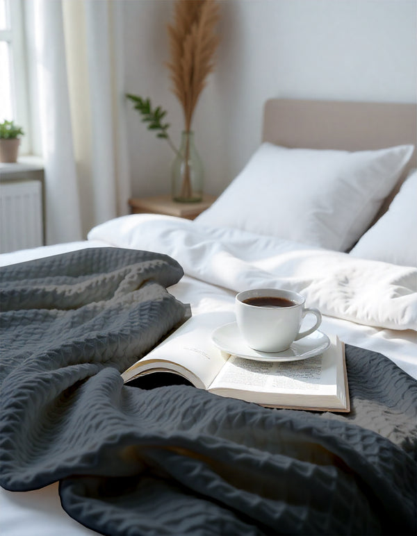 Havenweave Tencel 1 Piece Waffle Coverlet - Dark Gray-Bed Layers-Cottington Lane-Slumber Sphere