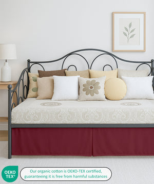 Luxe Pleated Microfiber 1 Piece Daybed Skirt- Burgundy-Bed Skirts-Shreem Linen-Slumber Sphere