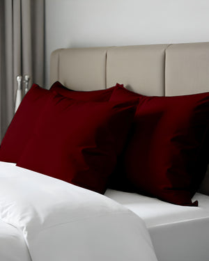 CloudCotton - Set of 2 Piece Pillow Cover with Soft & Smooth Finish in Burgundy-Pillowcases-Cottingon -Slumber Sphere