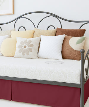 Luxe Pleated Microfiber 1 Piece Daybed Skirt- Burgundy-Bed Skirts-Shreem Linen-Slumber Sphere