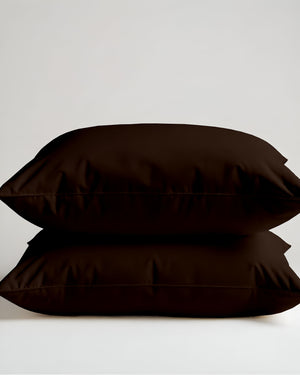 CloudCotton - Set of 2 Piece Pillow Cover with Ultra-Soft & Silky in Chocolate Brown-Pillowcases-Cottingon-Slumber Sphere