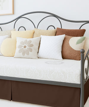 Luxe Pleated Microfiber 1 Piece Daybed Skirt- Chocolate-Bed Skirts-Shreem Linen-Slumber Sphere