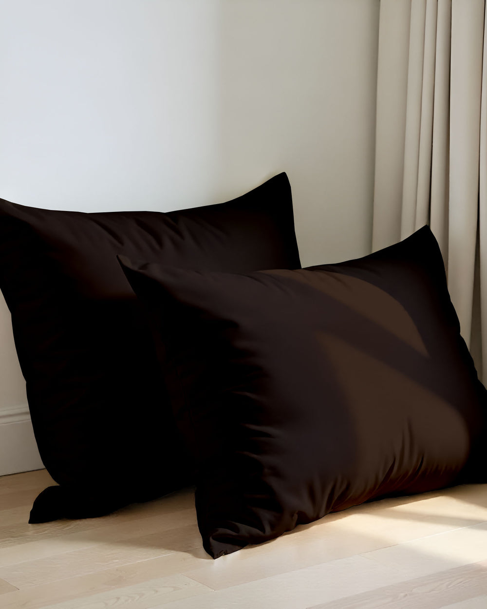 CloudCotton - Set of 2 Piece Pillow Cover with Ultra-Soft & Silky in Chocolate Brown-Pillowcases-Cottingon-Slumber Sphere