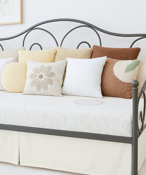 Luxe Pleated Microfiber 1 Piece Daybed Skirt- Ivory-Bed Skirts-Shreem Linen-Slumber Sphere