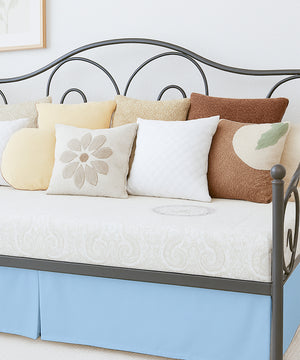 Luxe Pleated Microfiber 1 Piece Daybed Skirt- Light Blue-Bed Skirts-Shreem Linen-Slumber Sphere