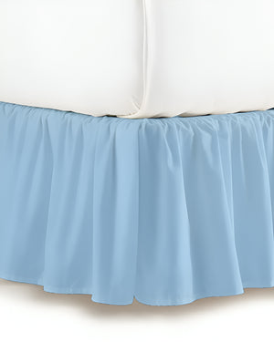 Serene Horizon- Ultra-Soft Microfiber Ruffled Bed Skirt- Light Blue-Bed Skirts-Shreem Linen-Slumber Sphere