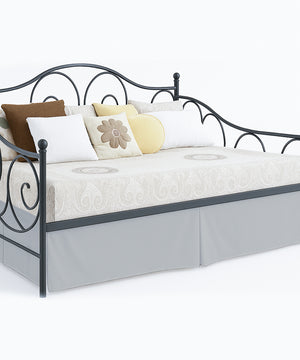 Luxe Pleated Microfiber 1 Piece Daybed Skirt- Light Gray-Bed Skirts-Shreem Linen-Slumber Sphere