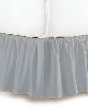Coastal Soothe- Ultra-Soft Microfiber Ruffled Bed Skirt- Light Gray-Bed Skirts-Shreem Linen-Slumber Sphere