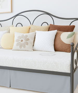 Luxe Pleated Microfiber 1 Piece Daybed Skirt- Light Gray-Bed Skirts-Shreem Linen-Slumber Sphere