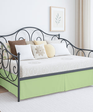 Luxe Pleated Microfiber 1 Piece Daybed Skirt- Sage-Bed Skirts-Shreem Linen-Slumber Sphere