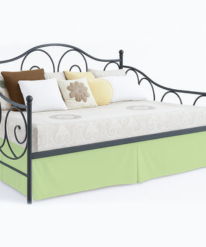 Luxe Pleated Microfiber 1 Piece Daybed Skirt- Sage-Bed Skirts-Shreem Linen-Slumber Sphere