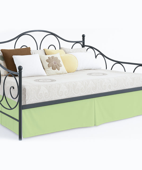 Luxe Pleated Microfiber 1 Piece Daybed Skirt- Sage-Bed Skirts-Shreem Linen-Slumber Sphere