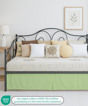 Luxe Pleated Microfiber 1 Piece Daybed Skirt- Sage-Bed Skirts-Shreem Linen-Slumber Sphere