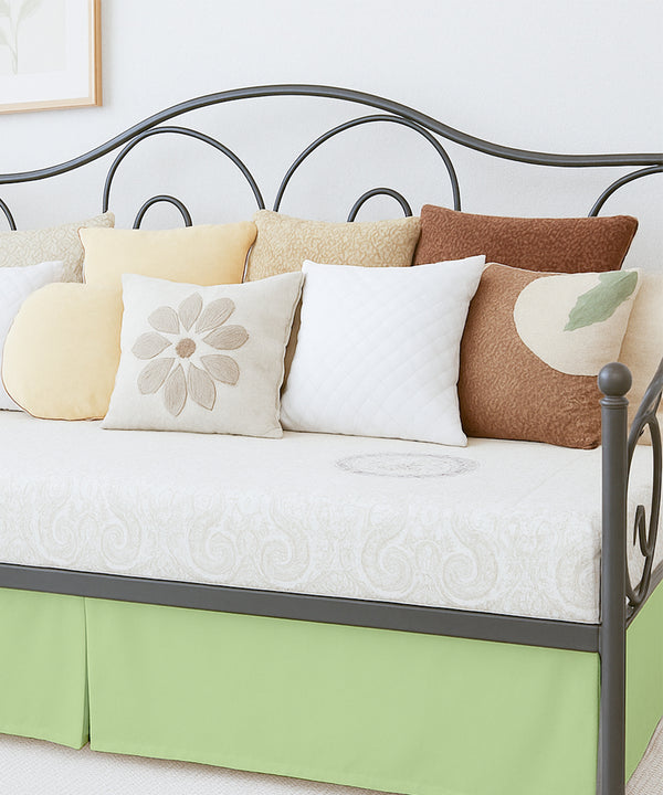 Luxe Pleated Microfiber 1 Piece Daybed Skirt- Sage-Bed Skirts-Shreem Linen-Slumber Sphere