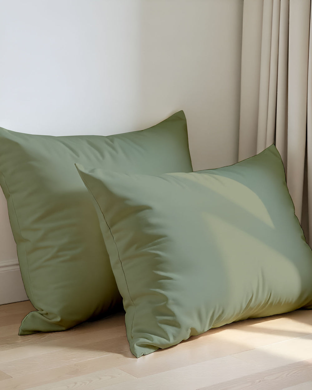 CloudCotton - Set of 2 Piece Pillow Cover with Calm Hue with Luxurious Sheen in Sage-Pillowcases-Cottingon-Slumber Sphere