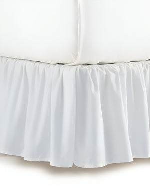 White Elegance - Ultra-Soft Microfiber Ruffled Bed Skirt-Bed Skirts-Shreem Linen-Slumber Sphere