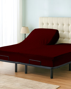 Cloudsplit 1 Piece Fitted Sheet with Top Split for Adjustable Beds - Burgundy