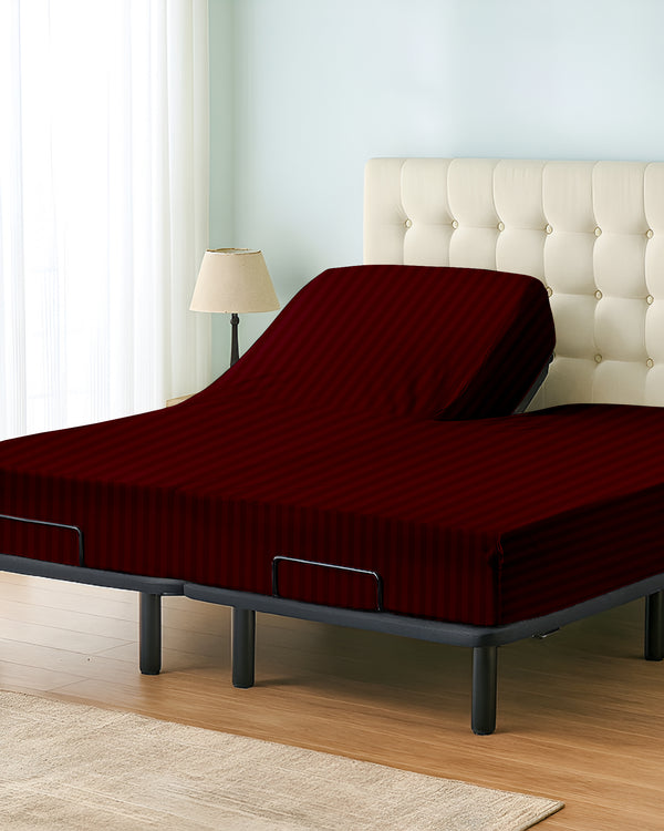 Cloudsplit 1 Piece Fitted Sheet with Top Split for Adjustable Beds - Burgundy