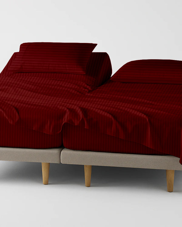 Softline Split Ultra-Soft 5-Piece Cotton Split Beds Sheet Set - Burgundy