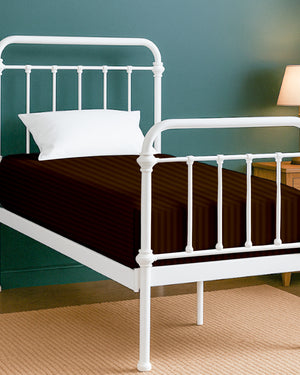 SoftHaven 1 Piece Cotton Cot Fitted Bed Sheet - Chocolate