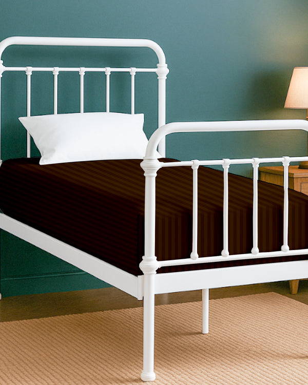 SoftHaven 1 Piece Cotton Cot Fitted Bed Sheet - Chocolate