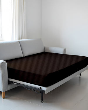 SmartSleep 1 Piece Deep Pocket Cotton Fitted Sheet for Convertible Sofa Beds - Chocolate