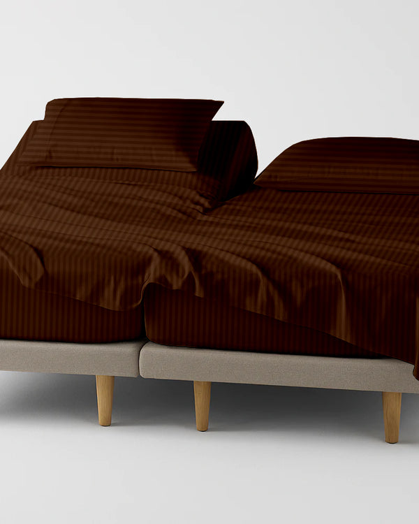 Softline Split Ultra-Soft 5-Piece Cotton Split Beds Sheet Set - Chocolate
