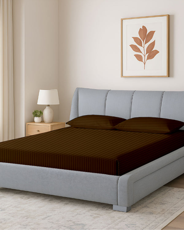 Oceanbreeze Premium Cotton 4 Piece Sheets Set for Waterbeds - Chocolate