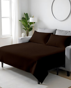 FlexFit Comfort Cotton 4-Piece Sleeper Sofa Sheet Set - Chocolate