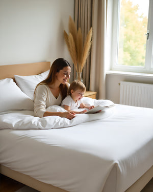 Giza Grace – Classic 1 Piece Fitted Sheet- Light Blue