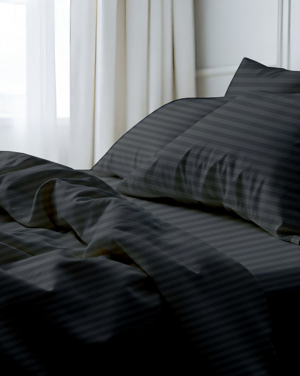 Royal Dreams, Extra Deep 4 Piece Cotton Sheet Set- Dark Gray