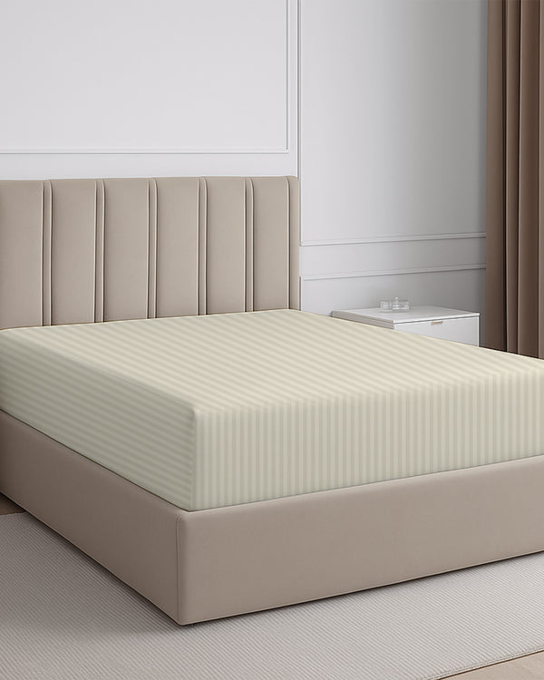 Seven Star 1 Piece Cotton Fitted Sheet- Ivory