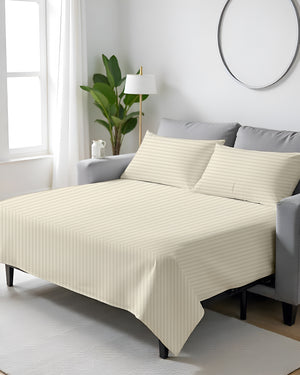FlexFit Comfort Cotton 4-Piece Sleeper Sofa Sheet Set - Ivory