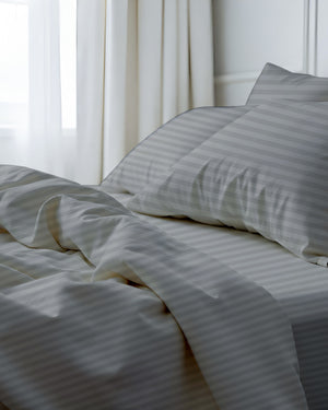 Royal Dreams, Extra Deep 4 Piece Cotton Sheet Set- Light Gray