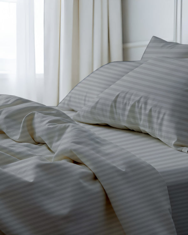 Royal Dreams, Extra Deep 4 Piece Cotton Sheet Set- Light Gray