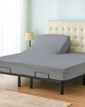 Cloudsplit 1 Piece Fitted Sheet with Top Split for Adjustable Beds - Light Gray