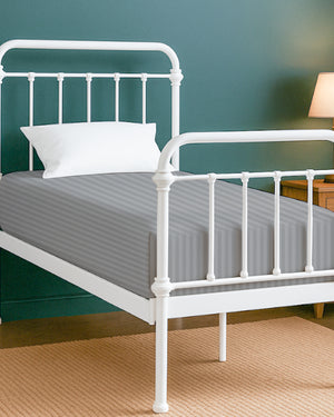 SoftHaven 1 Piece Cotton Cot Fitted Bed Sheet - Light Gray