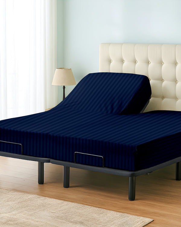 Cloudsplit 1 Piece Fitted Sheet with Top Split for Adjustable Beds - Navy Blue